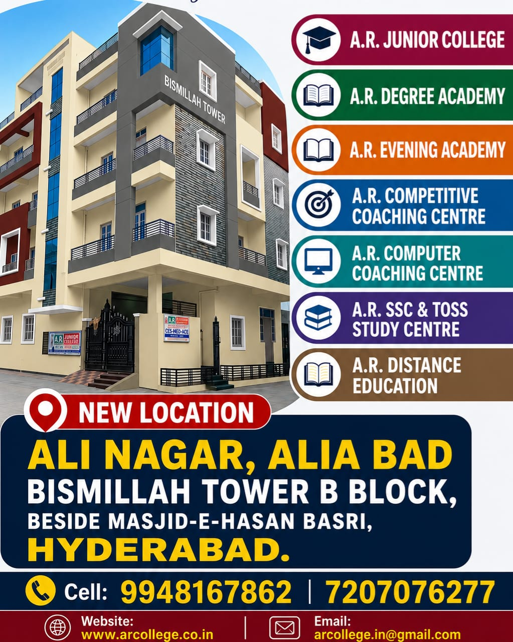 A.R. Junior College at Bismillah Tower, Ali Nagar, Hyderabad